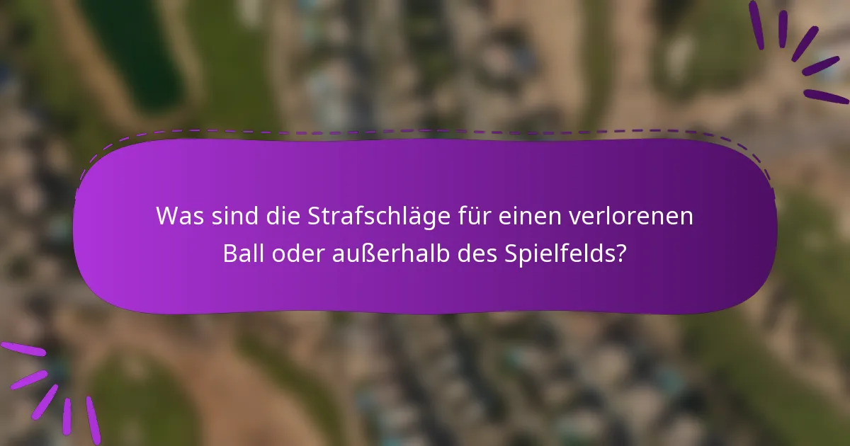 Was sind die Strafschläge für einen verlorenen Ball oder außerhalb des Spielfelds?