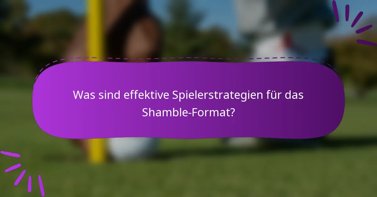 Was sind effektive Spielerstrategien für das Shamble-Format?