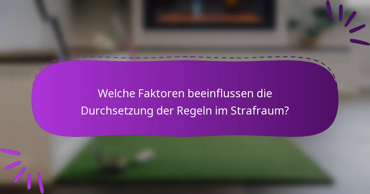 Welche Faktoren beeinflussen die Durchsetzung der Regeln im Strafraum?